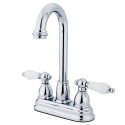 Kingston Brass KB3491PL Restoration Two Handle 4" Centerset Bar Faucet w/ PL porcelain lever handles