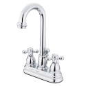 Kingston Brass KB3611AX Restoration Two Handle 4" Centerset Lavatory Faucet w/ Retail Pop-up w/ AX cross handles