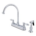 Kingston Brass KB375 Restoration Two Handle 8" Kitchen Faucet w/ Brass Sprayer & ALBS lever handles
