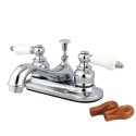 Kingston Brass KB604B Restoration Two Handle 4" Centerset Lavatory Faucet w/ Retail Pop-up & B porcelain lever handles