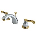 Kingston Brass KB8958FL Royale Two Handle 4" to 8" Mini Widespread Lavatory Faucet w/ Brass Pop-up