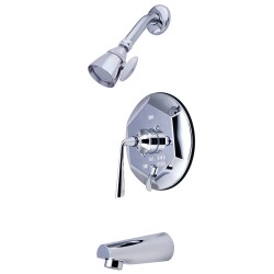 Kingston Brass KB463 Silver Sage Single Handle Tub & Shower Faucet & ZL lever handles