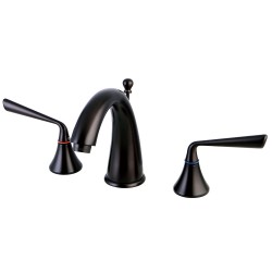 Kingston Brass KS297 Silver Sage Two Handle 8" to 16" Widespread Lavatory Faucet w/ Brass Pop-up & ZL lever handles