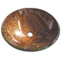 Kingston Brass EVSPFD1 Fauceture Trieste 16-1/2" Diameter Round Vessel Glass Sink, Amber Bronze