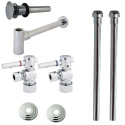 Kingston Brass CC53301DLTRMK1 Trimscape Vessel Sink Plumbing Supply Kits Combo, 5/8" Comp Outlet, 3/8" Comp Inlet, Bright Chrome