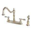 Kingston Brass KB175 Tudor 8" Center Kitchen Faucet w/ Brass Sprayer