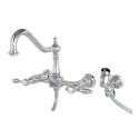 Kingston Brass KS124 Tudor 8" Center Kitchen Faucet w/ Brass Sprayer