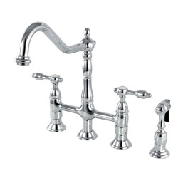 Kingston Brass KS127 Tudor 8" Center Kitchen Faucet w/ Brass Sprayer