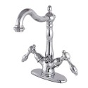 Kingston Brass KS1438TAL Tudor 4" Center Lavatory Faucet w/ Brass Pop-Up