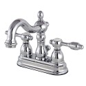 Kingston Brass KS160 Tudor 4" Center Lavatory Faucet w/ Brass Pop-Up