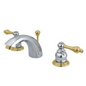 Kingston Brass KB94 Victorian Two Handle 4" to 8" Mini Widespread Lavatory Faucet w/ Retail Pop-up & AL lever handles