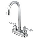 Kingston Brass KB495AL Victorian Two Handle 4" Centerset High-Arch Bar Faucet & AL lever handles