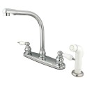 Kingston Brass KB718 Victorian High Arch Kitchen Faucet w/ Non-Metallic Sprayer