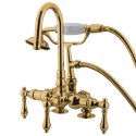 Kingston Brass CC1 Vintage 3-3/8" Deck Mount Clawfoot Tub Filler w/ metal levers