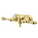 Kingston Brass CC4 Vintage 3-3/8" Wall Mount Clawfoot Tub Filler w/ metal levers