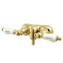 Kingston Brass CC4 Vintage 3-3/8" Wall Mount Clawfoot Tub Filler w/ H&C Porcelain levers