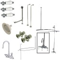 Kingston Brass CCK41 Vintage Clawfoot Tub Package w/ High Rise Goose Neck w/ porcelain lever