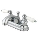 Kingston Brass GKB260 Water Saving Vintage Centerset Lavatory Faucet w/ Porcelain Lever Handles & Retail Pop-Up