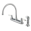 Kingston Brass KB72 Vintage Double Handle Goose Neck Kitchen Faucet w/ Sprayer & lever handles