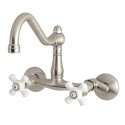 Kingston Brass KS3228 Vintage Double Handle Wall Mount Kitchen Faucet