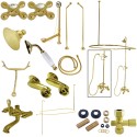 Kingston Brass CCK118 Vintage Clawfoot Tub Wall Mount Package w/ Metal Cross Handles