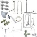 Kingston Brass CCK218 Vintage High Rise Gooseneck Clawfoot Tub & Shower Package w/ Porcelain Lever Handles