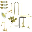 Kingston Brass CCK418 Vintage Wall Mount Gooseneck Clawfoot Tub Faucet Package