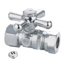Kingston Brass CC4415 Vintage Straight Stop w/ 1/2" IPS x 1/2" or 7/16" Slip Joint w/ cross handles
