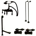 Kingston Brass CCK19T5A Vintage Wall Mount Down Spout Clawfoot Tub Faucet Package in Oil Rubbed Bronze
