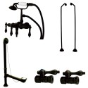 Kingston Brass CCK19T5B Vintage Wall Mount Down Spout Clawfoot Tub Faucet Package in Oil Rubbed Bronze