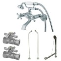 Kingston Brass CCK265 Vintage Wall Mount Clawfoot Tub Faucet Package w/ Offset Supply Lines