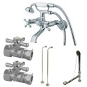 Kingston Brass CCK265 Vintage Wall Mount Clawfoot Tub Faucet Package