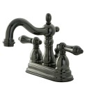 Kingston Brass NB1600AL Water Onyx 4" centerset lavatory faucet w/ ABS / Brass pop up drain, Black Nickel