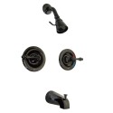 Kingston Brass NB660AL Water Onyx Twin Lever Handle Pressure Balanced Tub & Shower Faucet w/ Volume Control