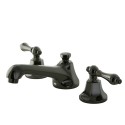 Kingston Brass NS4469AL Water Onyx widespread lavatory faucet w/ lever Handles & brass pop up drain