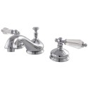 Kingston Brass KS116 Widespread Lavatory Faucet w/ Brass Pop-Up w/ Crystal Lever Handles