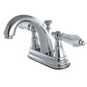 Kingston Brass KS7615WLL 4" Centerset Lavatory Faucet w/ Brass Pop-Up w/ Crystal Lever Handles