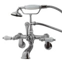 Kingston Brass CC56T1 Vintage Wall Mount Clawfoot Tub Filler with Hand Shower