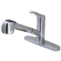Kingston Brass GSC881NCLSP Century Single-Handle 1-or-3 Hole Deck Mount Pull-Out Sprayer Kitchen Faucet, Polished Chrome