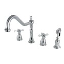 Kingston Brass KB1792BEXBS 8" to 16" Widespread Kitchen Faucet with Brass Sprayer