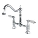 Kingston Brass KS117 8" Centerset Kitchen Faucet Less Sprayer w/ crystal lever handles
