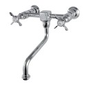 Kingston Brass KS121 Wall Mount 8" Center Vessel Sink Faucet w/ cross handles