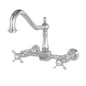 Kingston Brass KS124 Wall Mount 8" Centerset Kitchen Faucet w/ cross handles