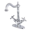 Kingston Brass KS1431BEX 4" Centerset Lavatory Faucet with Brass Pop-Up & cross handles