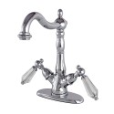 Kingston Brass KS149 VESSEL Sink Faucet with Deck Plate & cystal lever handles