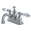Kingston Brass KS710 4" Centerset Lavatory Faucet with Brass Pop-Up & crystal lever handles