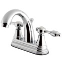 Kingston Brass KS7612TAL 4" Centerset Lavatory Faucet with Brass Pop-Up & crystal lever handles