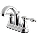 Kingston Brass KS761 4" Centerset Lavatory Faucet with Brass Pop-Up & crystal lever handles