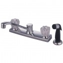 Kingston Brass KB122 Americana Twin Acrylic Handle Kitchen Faucet w/ Non-Metallic Sprayer