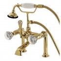 Kingston Brass AE10 Aqua Eden Celebrity Deck Mount Clawfoot Tub Faucet w/ knob handles